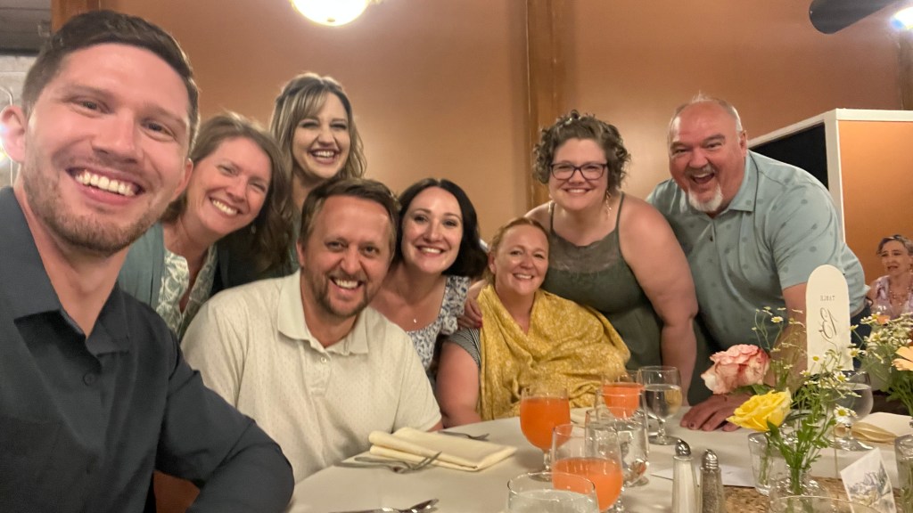 Friends at a wedding!