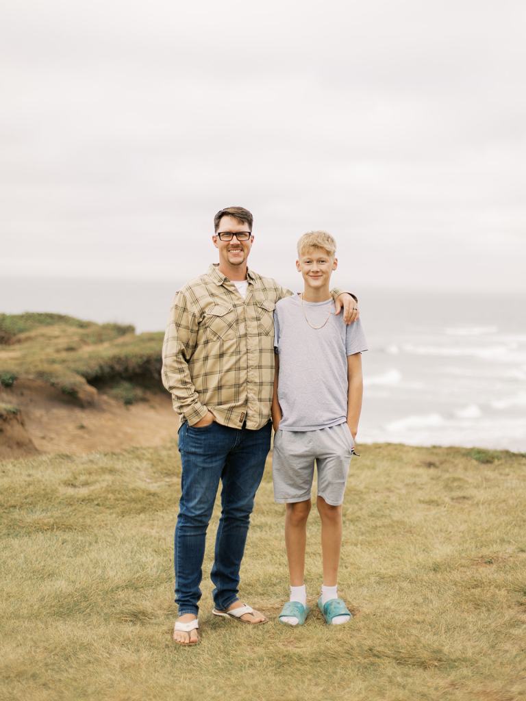 Oldest brother, Caleb, and his son. Not present: Caleb's wife, Amanda, and second son.